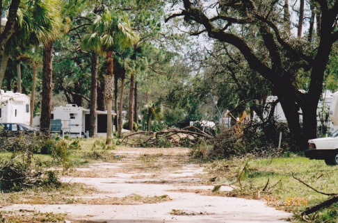Photo by HS. Cooper © Aftermath of Hurricane Jean at the RV Resort 2004